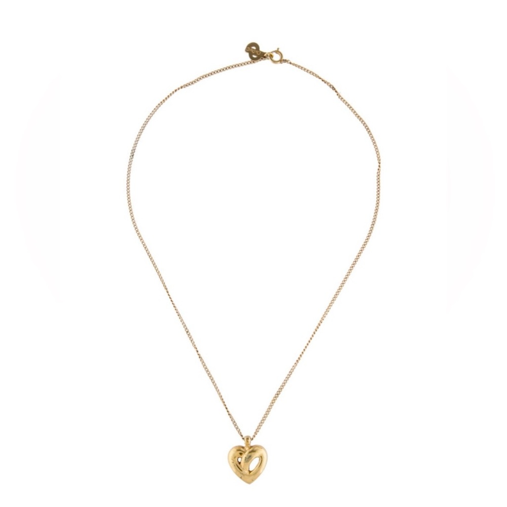 Christian Dior (Quiet Luxury) Vintage Gold Heart Necklace; Stunning Piece! - Picture 10 of 14